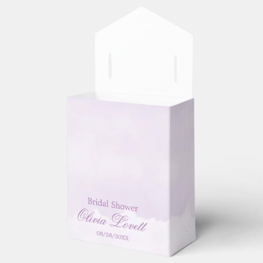 Rustieke Lavendel Waterverf Bloemige Bruidsdouche Bedankdoosjes (Geopend)