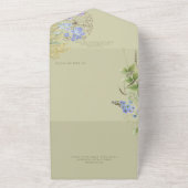 Rustieke Lavendel Wildbloemen Sage Groen Geen dine All In One Uitnodiging (Buitenkant)