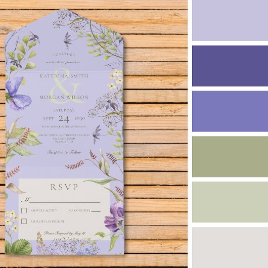 Rustieke lavendel wilde bloemen lavendel geen dine all in one uitnodiging