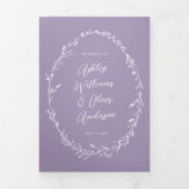 Rustieke Lavendel Wildflower Boho foto bruiloft Drieluik Uitnodiging (Cover)