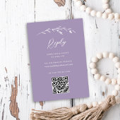 Rustieke Lavendel Wildflower Online QR Code Bruilo RSVP Kaartje
