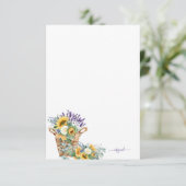  rustieke lavendel & zonnebloem Custom Blank Bedankkaart (Staand voorkant)