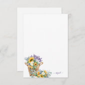  rustieke lavendel & zonnebloem Custom Blank Bedankkaart (Voorkant / Achterkant)