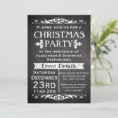 Rustieke leisteen Kerstfeest uitnodiging (Staand voorkant)