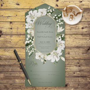 Rustieke Lelie van de vallei Bloemen Salie Geen Di All In One Uitnodiging