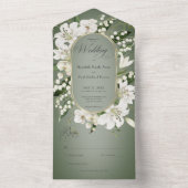 Rustieke Lelie van de vallei Bloemen Salie Geen Di All In One Uitnodiging (Binnen)