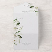 Rustieke Lelie van de vallei Bloemen Wit Geen Dine All In One Uitnodiging (Buitenkant)