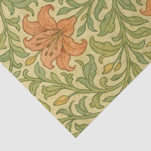Rustieke  lelie William Morris pattern artsy Tissuepapier (Detail)