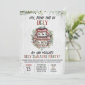 Rustieke lelijke trui kerstfeest kaart (Staand voorkant)