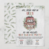 Rustieke lelijke trui kerstfeest kaart (Voorkant / Achterkant)