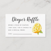 Rustieke Lemon Baby shower Luier Raffle Ticket Informatiekaartje (Voorkant)