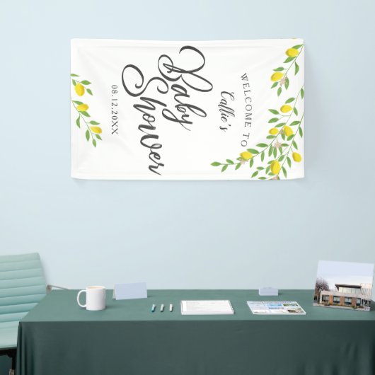 Rustieke Lemon Baby shower Welkom Spandoek (Beurs)