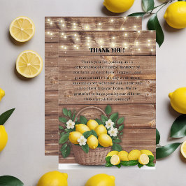 Rustieke Lemon Basket Modern Schattige Baby shower Bedankkaart