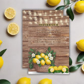 Rustieke Lemon Basket Modern Schattige Baby shower Informatiekaartje