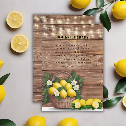 Rustieke Lemon Basket Modern Schattige Baby shower Informatiekaartje