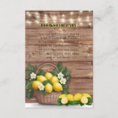 Rustieke Lemon Basket Modern Schattige Baby shower Informatiekaartje (Voorkant)
