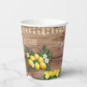 Rustieke Lemon Basket Modern Schattige Baby shower Papieren Bekers (Achterkant)
