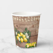 Rustieke Lemon Basket Modern Schattige Baby shower Papieren Bekers (Voorkant)