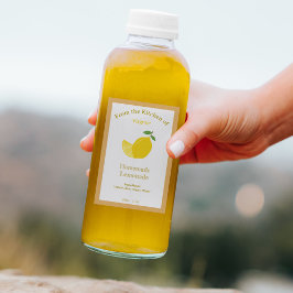 Rustieke Lemon & Lemonade Flessenlabel Sticker