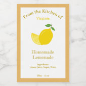 Rustieke Lemon & Lemonade Flessenlabel Sticker (Enkel label)