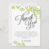 Rustieke Lemons Baby shower Bedankkaart (Voorkant)