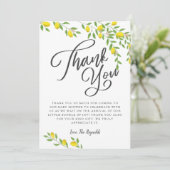 Rustieke Lemons Baby shower Bedankkaart (Staand voorkant)