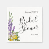 Rustieke Lemons & Lavendel Vrijgezellenfeest Favor Servet (Voorkant)