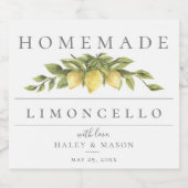 Rustieke Lemons Limoncello Drank Label Likeurfles Etiket (Enkel label)
