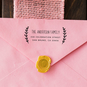 rustieke lente   Aangepaste familienaam & retourad Rubberstempel