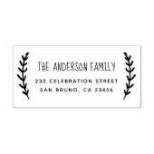 rustieke lente | Aangepaste familienaam & retourad Rubberstempel (Afrduk)