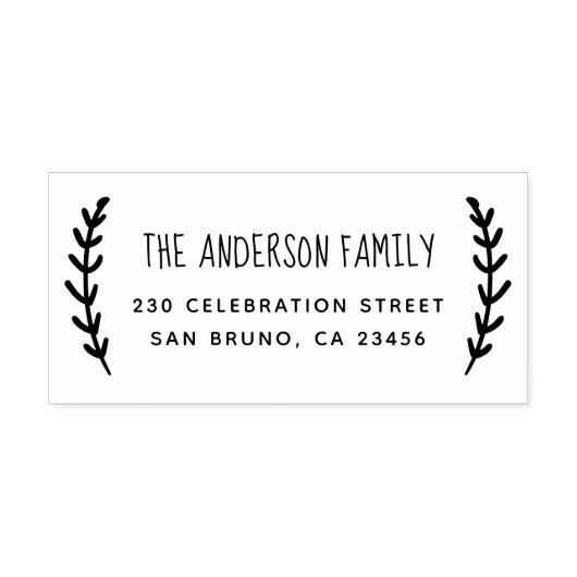 rustieke lente | Aangepaste familienaam & retourad Rubberstempel (Afrduk)