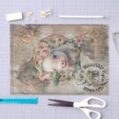 Rustieke lente Bloemen Kroon Knorretje Boerderij D Tissuepapier (Craft)