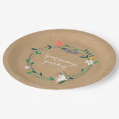 Rustieke Lente Bloemenslingers Papieren Bordje (Gekanteld)