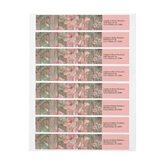 Rustieke lente bloesems bruiloft retour adres (Vel)