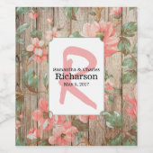 Rustieke lente bloesems bruiloft wijn label wijn etiket (Enkel label)