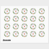 Rustieke Lente Bruiloft met Wilde Bloemen, Romanti Ronde Sticker (Vel)