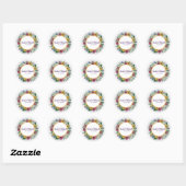 Rustieke Lente Bruiloft met Wilde Bloemen, Romanti Ronde Sticker (Vel)