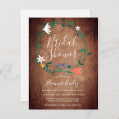 Rustieke lente Floral Garland Vrijgezellenfeest Aankondigingskaart (Voorkant / Achterkant)