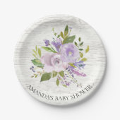 Rustieke Lente Lavendel Bloemen Douche 7" Bord (Voorkant)