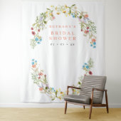 Rustieke lente wilde bloemen bruidsfoto achtergron wandkleed (In situ)