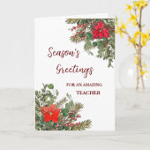 Rustieke leraar kerstvakantie kaart (Gele Bloem)