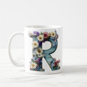 Rustieke Letter R Wildbloem Bloemig Koffiemok