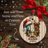 Rustieke  letter U Christmas  Keramisch Ornament