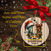 Rustieke  letter U Christmas  Keramisch Ornament