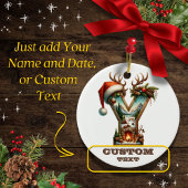Rustieke letter Y Kerst Gepersonaliseerd Initiaal Keramisch Ornament