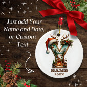 Rustieke letter Y Kerst Gepersonaliseerd Initiaal Keramisch Ornament