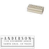 Rustieke letters Achternaam Rechthoekig adres Rubberstempel (Gestempeld)