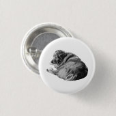 Rustieke Levensgetrouwe Hond Deelt Eenvoudige Vaka Ronde Button 3,2 Cm (Voorkant /achterkant)