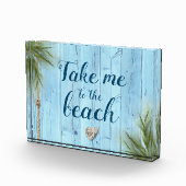 Rustieke Lichtblauwe Houten Kust Neem me naar het  Fotoblokken (Rechts)