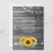 Rustieke Lichtblauwe Rozen Zonnebloem Quinceanera Kaart (Achterkant)